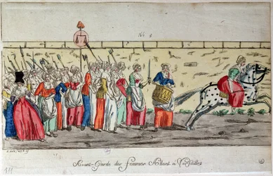 Vanguard of women going to Versailles on October 5