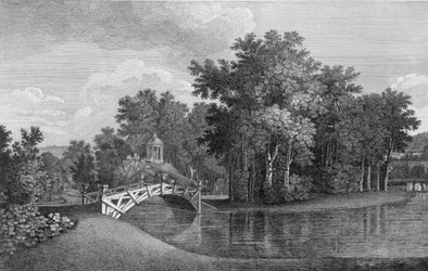 View of the Bridge and the Temple of Venus in the Gardens at West Wycombe, from Jardins Anglo-Chinois a la Mode, by George Louis le Rouge, published 1770-87