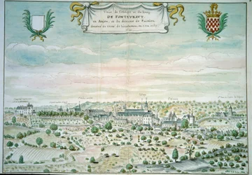 View of the Abbey of Fontevrault in Maine and Loire