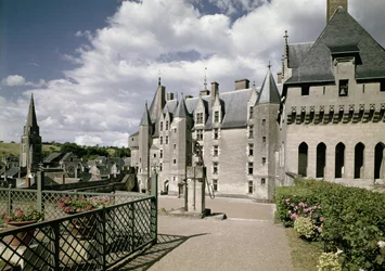 View of the west facade of the restored chateau built for Jean Bourre, minister to Louis XI of France, c.1465
