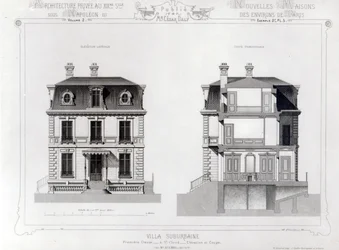 Villa Suburbaine, Premier Chasse at St. Cloud, from Architecture Privee au C19th