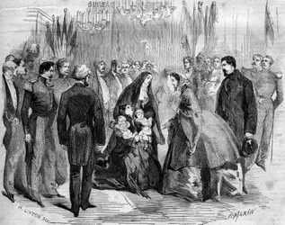 Visit of Napoleon III (1808-1873) and Empress Eugenie (1826-1920) to Chauny (Aisne, 02)