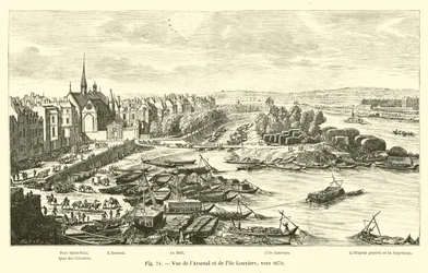 View of the Arsenal and the Ile Louviers, around 1670