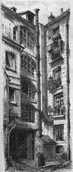 Interior view of the courtyard of the house located at 18, rue d