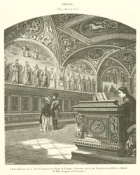 Interior View of the Audience Hall of the College of Change in Perugia (engraving)