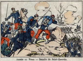 War of 1870 between France and Prussia: The Battle of Saint Quentin in January 1871. Image of Epinal