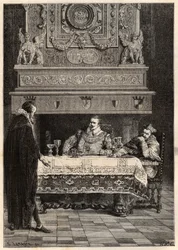 War of Religion under the Reign of Henri IV - Jean Lemaitre lawyer, Charles de Normandy (1554-1610) Duke of Mayenne and the Archbishop of Lyon (Pierre de Saint Priest d