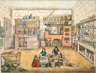 Well Stocked Rustic Kitchen