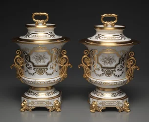 White and Gold Covered Ice Cream Pail