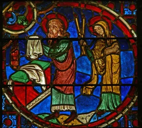 Window depicting Elisha and the Widow