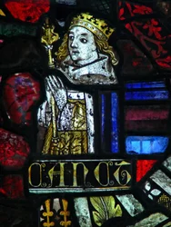 Window depicting King Canute
