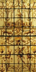Window Depicting Mars and the Earth