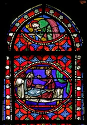 Window depicting Scene from the life of Saint Bonnet: Healing of a Blind Woman