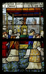 Window depicting a procession of the Holy Sacrament (detail), 1530
