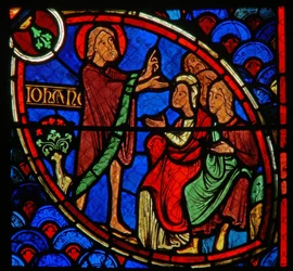 Window depicting a scene from the life of St. John the Baptist