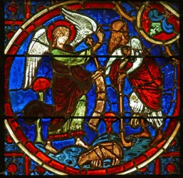 Window depicting the Annunciation to the shepherds