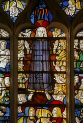 Window depicting the Second Coming of Christ (detail)