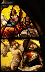 Window in the Charnier Depicting a Detail from the Miracle of the Host: St. Mark and St. Matthew