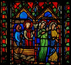 Window n1-C depicting a scene from the life of St Mary Magdalene - she arrives at Marseilles