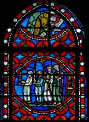 Window s1-R depicting a scene from St Bonnet