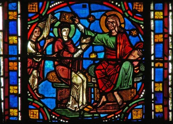 Window s2-C depicting the Coronation of the Virgin (modern)
