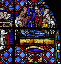 Window depicting the burial of St Martin
