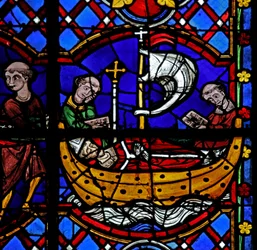 Window depicting the relics of St Martin are returned