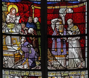 Window depicting St Gregory - Mass of