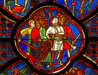 Window depicting the Betrayal by Judas