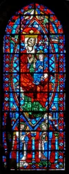 Window depicting the Virgin and Child; the Annunciation