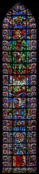 Window w102 depicting St Andrew and the cathedral of Soissons