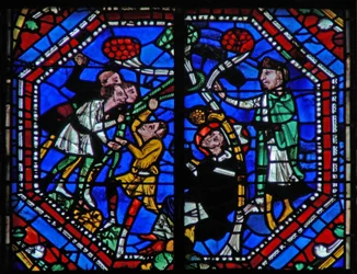Window w104a depicting St Martin and the miracle of the pine tree