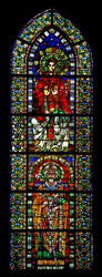 Window w109 depicting the Virgin Mary and St Martin