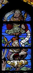 Window depicting King Asa and King Rosboam on the Tree of Jesse