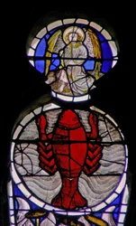 Window w114 depicting the Zodiac sign Cancer