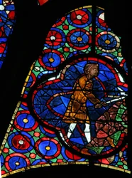 Window w115 depicting Cain kills Abel