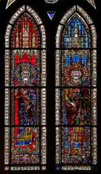 Window w11 depicting Emperors Henry de Bamberg and Frederick Barbarossa