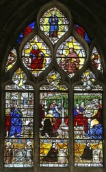 Window depicting the Death of the Virgin Mary