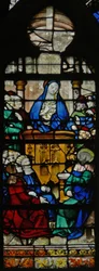 Window depicting a scene from the life of St Mary Magdalene - the saint preaching