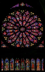 Window w141 depicting the Death of the Virgin Mary