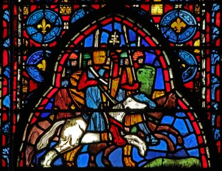 Window w15 Holy Relics: Heraclius Returns to Jerusalem with Cross
