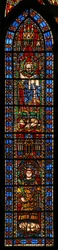 Window w201 depicting St Lawrence and Sixtus