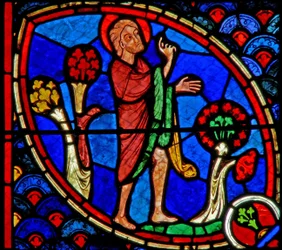 Window w20 depicting St John the Baptist preaching