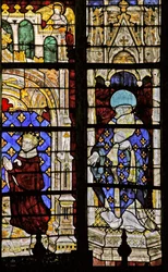 Window depicting St Denis with the donor Charles VI