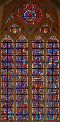 Window depicting the St James window and the legend of the lost dependant