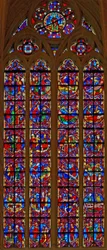 Window depicting St Denis and St Vincent