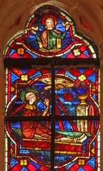 Window depicting the death and assumption of St John