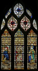 Window depicting St Clement and the death of St Thomas Becket