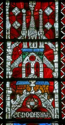 Window depicting a canopy