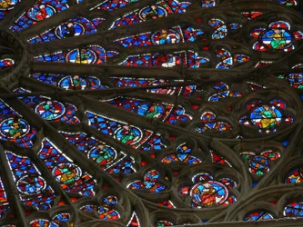 Window, the north rose window, depicting prophets, ancestors of Christ and Elders of the Apocalypse (rose window - internal)